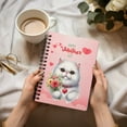thumbnail image 3 of Happy Valentine's Day Persian holding flowers Spiral Bound Journal Cat Lover Kitten Owner Gifts 5x7in Spiral Notebook - 3005, 3 of 5