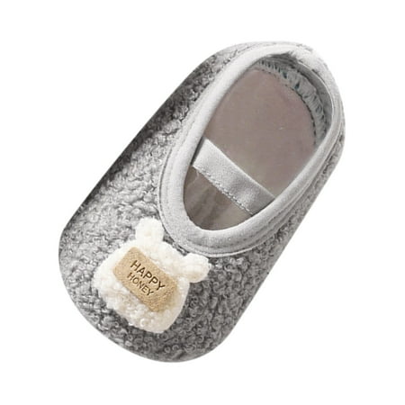 

yinguo boys and girls cute warm toddler shoes indoor floor socks non slip fashion toddler shoes breathable cartoon warm toddler shoes grey xxl