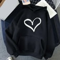 thumbnail image 4 of UAMVSH Long Sleeve Hoodie for Women Classic Valentine's Day Printed Hooded Pullover Loose Fit Heart Graphic Pockets Sweatshirts(X-Large,Black 1), 4 of 4