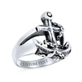 thumbnail image 5 of Bling Jewelry Mens Mens Silver Ring Nautical Anchor Band Oxidized .925 Sterling Made in Turkey, 5 of 6