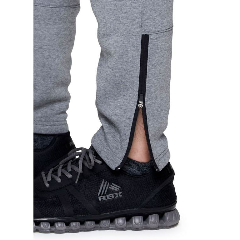 RBX Active Men's Breathable Fleece Sweatpants with Ankle Zippers
