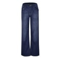 thumbnail image 4 of Women Trendy Mid Rise Casual Versatile Solid Color Straight Leg Loose Jeans, 4 of 8