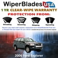 thumbnail image 2 of 2006 Ford Explorer Beam Wiper Blades Wipers w/1yr Warranty (Set of 3) w/Rear Wiper (WiperBladesUSA), 2 of 5
