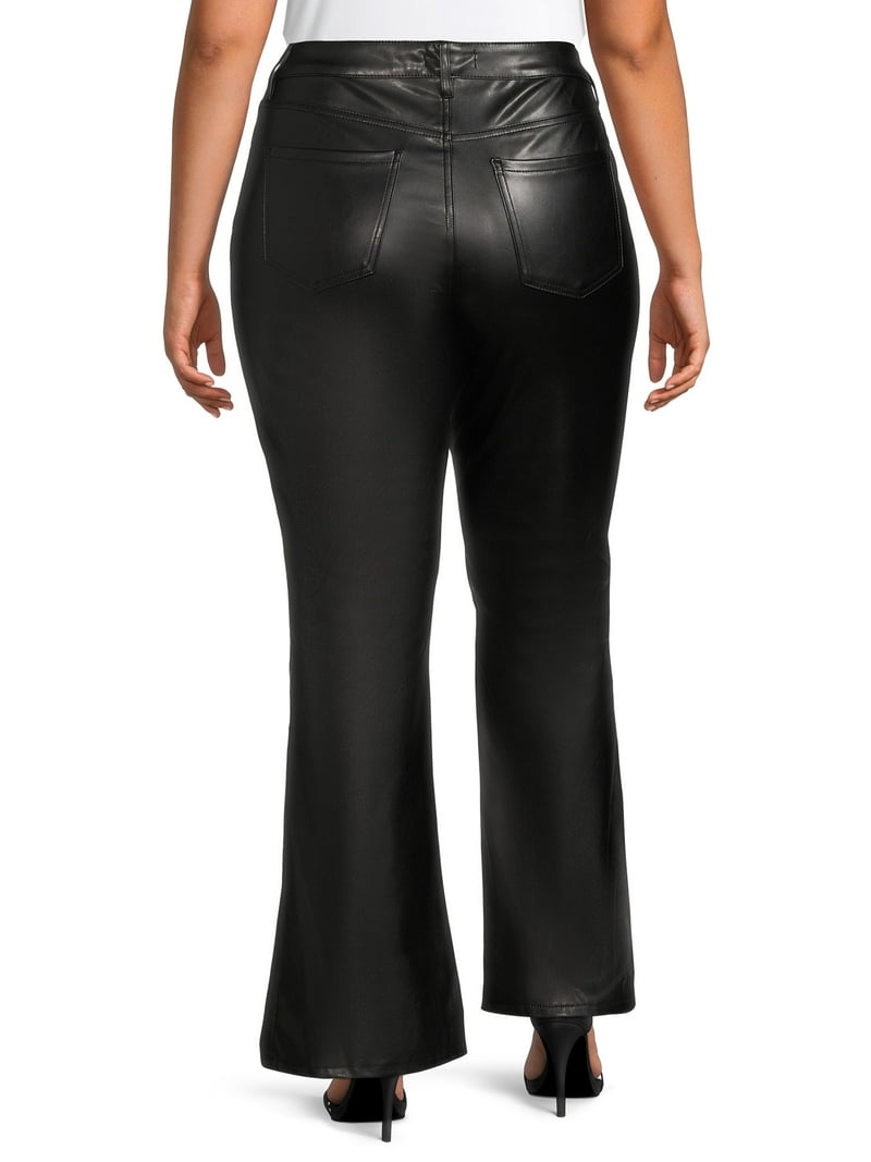 Dollhouse Junior Plus Vegan Leather Flare Pants - Walmart.com