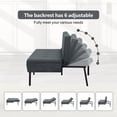 thumbnail image 5 of BSHTI 63.39" Futon Sofa Bed – 5 Adjustable Positions, Polyester Fabric, Iron Frame, Modern Design for Living Room, Apartment, Office, Dormitory, Dark Gray, 5 of 14