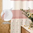 thumbnail image 3 of No Hook Shower Curtain, Spring Pink Floral Shower Curtains for Bathroom with See Through Top Window, Vintage Farmhouse Flowers Art Waterproof & Washable Bath Curtain 60"x72", 3 of 9
