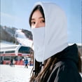 thumbnail image 5 of UTSJKR Unisex Three In One Multifunctional Thick Fleece Trapper Hat, Windproof Cold Proof Design, Outdoor Cycling Skiing All Weather Warm Headgear White, 5 of 5