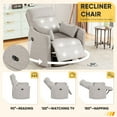 thumbnail image 4 of Furmax 360° Swivel Recliner Power Massage Rocker Chair Adult Glider Rocker with 2 Comfy Pillows for Nursery,Loop Yarn Gray, 4 of 7