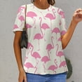 thumbnail image 6 of Flamingo Pattern Women's T-Shirt Short Sleeve T Shirts Tops Tee Ladies Loose T, 6 of 6