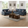 thumbnail image 3 of LiviNest Black Leather 2pc Sofa Set - Modern Style Upholstered Furniture With Loveseat - Contemporary Living Room Seating For Small Apartments & Urban Spaces, 3 of 6