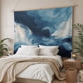 thumbnail image 3 of Blue Abstract Art Large Tapestry for Bedroom Wall Hanging Tapestry, Modern Waves Art Ceiling Backdrop Tapestries Poster Blanket Wall Decor for Teens Room Living Room Dorm 100" x 59", 3 of 8