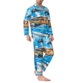 thumbnail image 2 of Sikiie Greek Island Windmills Painting Mens Pajama Set, Soft Warm Long Sleeve Sleepwear, Cozy Button-Down Pjs for Men-Large, 2 of 7
