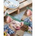 thumbnail image 3 of Outdoor Throw Pillow Cover Vintage Farm Pig Animals Sunflowers Waterproof Cushion Covers 2 Pack Watercolor Wooden Board Pillow Cases Home Decoration for Patio Garden Couch Sofa, 3 of 7
