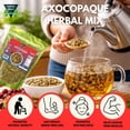 thumbnail image 4 of Green Royalty Axocopaque Herbal Mix Tea, Natural Herbal Infusion Loose Leaf Blend, Caffeine Free Botanical Tea for Digestion & Daily Wellness Support, 4 oz Resealable Pouch, 4 of 5