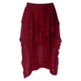 thumbnail image 4 of Arlun Womens Lace Long Skirts Elastic Asymmetrical Layered Hem Fashionable See-Through Flowy Skirts Floral Beach Holiday Maxi Skirt Red L, 4 of 4