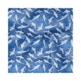 thumbnail image 1 of Shark Decorative Napkins Set of 4, Rhythmic Smiling Carnivore Motifs Aquatic Theme Motifs Illustration, Silky Satin Fabric for Brunch Dinner Party, 18", Sea Blue Pale Ceil Blue, by Ambesonne, 1 of 2