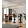 thumbnail image 3 of Hawsaiy Bar Stools Set of 4, Adjustable Height 24.5"-33.5", Bentwood Swivel Barstools with Back & Footrest, PU Leather Upholstered Bar Chairs for Kitchen Island, Dining Room, Home Bar, 3 of 8