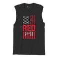 thumbnail image 5 of Remember Everyone Deployed Muscle Shirt Until They All Come Home RED Friday Military US Flag American Patriot Men's, 5 of 7