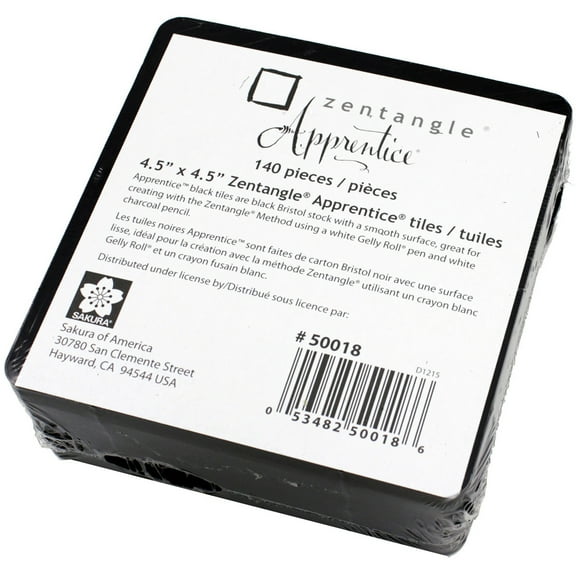 Zentangle Apprentice Refill Tiles 4.5"X4.5" 140/Pkg-Black