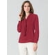 thumbnail image 4 of INSPIRE CHIC Blusa Elegante De Oficina De Trabajo Para Mujer, Camisa Plisada Con Cuello De Lazo Y Manga Larga Borgo?a M, 4 of 6
