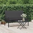thumbnail image 1 of vidaXL Garden Bench with Cushion Black 105 cm Poly Rattan, 1 of 5
