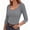 Gray, variant on Square Neck Tops for Women 3/4 Sleeve Ribbed Lightweight Undershirts Trendy Casual Solid Color Pullover Blouses
