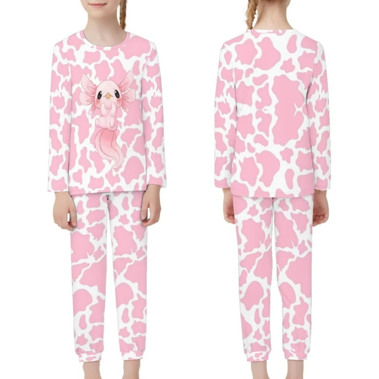 Girls Long Sleeve Llama Fleece Pajamas