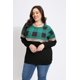 thumbnail image 4 of Top RITERA talla grande para mujer, manga larga, color block green, 4 of 7