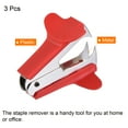 thumbnail image 3 of Uxcell Staplers Puller Steel Jaw Office Home Staple Remover Tools, Red 3 Pack, 3 of 5