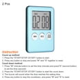 thumbnail image 3 of Uxcell Digital Timer,2pack Small Count Down/UP Clock with Magnetic,Kitchen Timer Light Blue, 3 of 5