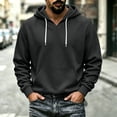 thumbnail image 5 of Yutgune Men's Basic Pullover Hoodie, Plain Solid Long Sleeve Hooded Sweatshirt for Casual Everyday Wear, 5 of 7