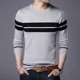 thumbnail image 3 of Ropa para hombre Jerseys Camiseta Suéter de punto liso negro Sudaderas baratas a rayas para hombre Cuello de cigarrillo Manga larga 100% Street A, 3 of 5
