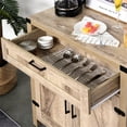 thumbnail image 6 of 30'' Buffet Cabinet Bar Cabinet with Storage, Coffee Bar Cabinet Kitchen Buffet Storage Cabinet with Drawers, Sideboard Buffet Cabinet for Kitchen, Dinning Room and Living Room, Oak, 6 of 8