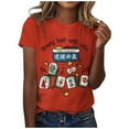 thumbnail image 1 of LUOGENLI T-shirts pour Femme pour Femmes T-shirts Classiques Quotidiens à Manches Courtes Rétro Mah-Jong Tendance Décontracté Col Rond T-Shirt Tee T-shirts Femmes Blanc St. Patrick Melon D\'eau Rouge m, 1 of 4