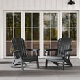 thumbnail image 5 of Pipopa Folding Adirondack Chair Set of 2 with Cup Holder,HDPE All Weather Outdoor Fire Pit Chair for Patio,Poolside,Garden,Black, 5 of 9