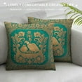 thumbnail image 3 of COMIO  Indian Ethnic Hand Elephant Print Decorative Cushion Cover (Green Elephant), 3 of 5
