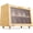 Light brown, variant on Double Layer Large Bread Box for Kitchen Counter, Large Capacity Bread Storage Container Farmhouse Bread Box with Window Bread Holder (Black)