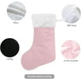 thumbnail image 3 of Pink 18\u201dLarge Christmas Stocking for Christmas Decorations Xmas Fireplace Hanging Stockings with Plush Fur Decoration Stockings for Party Xmas Home Decor Family Holiday Stairs Gifts, 3 of 6