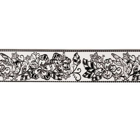Jelly Bugs Border - Hummingbird And Flower Wall Decal Borders - Set Of 4, Clear