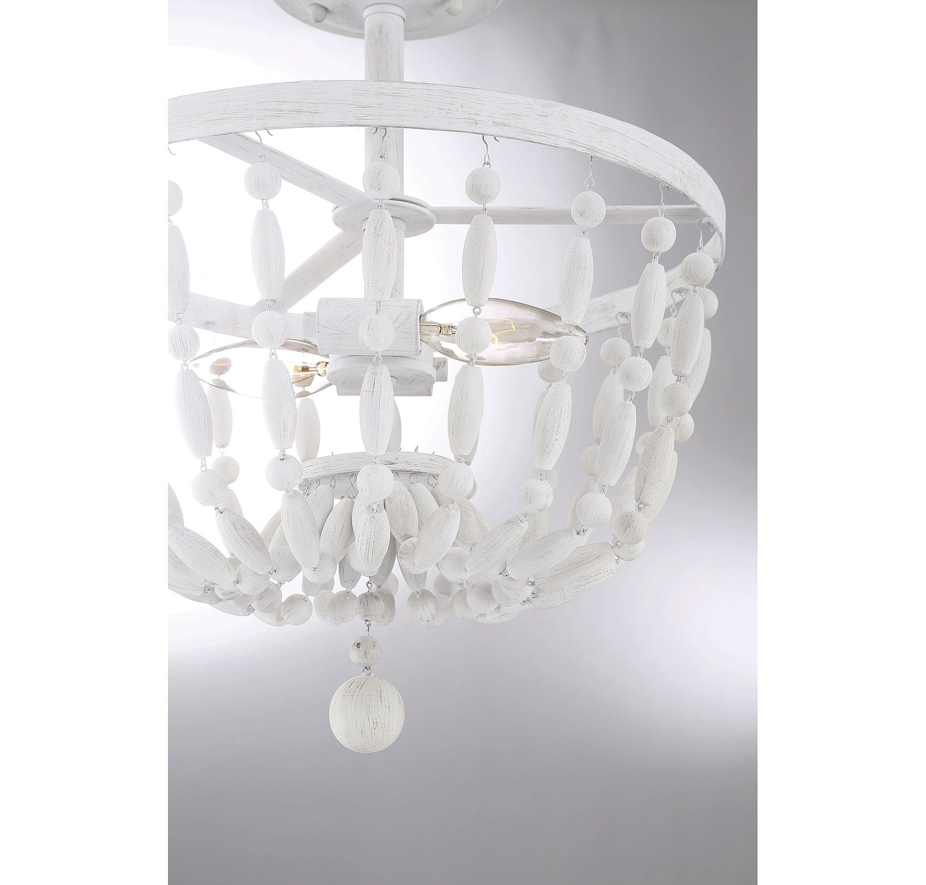 Trade Winds Lighting 2-Light Ceiling Light In Distressed Wood