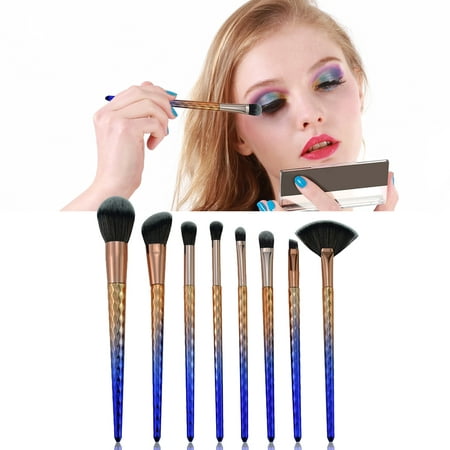 Yosoo Makeup Brush Set, Makeup Brushes 8 Pieces Makeup Brush Set Premium Face Eyeliner Blush Contour Foundation Cosmetic Brushes for Powder Liquid
