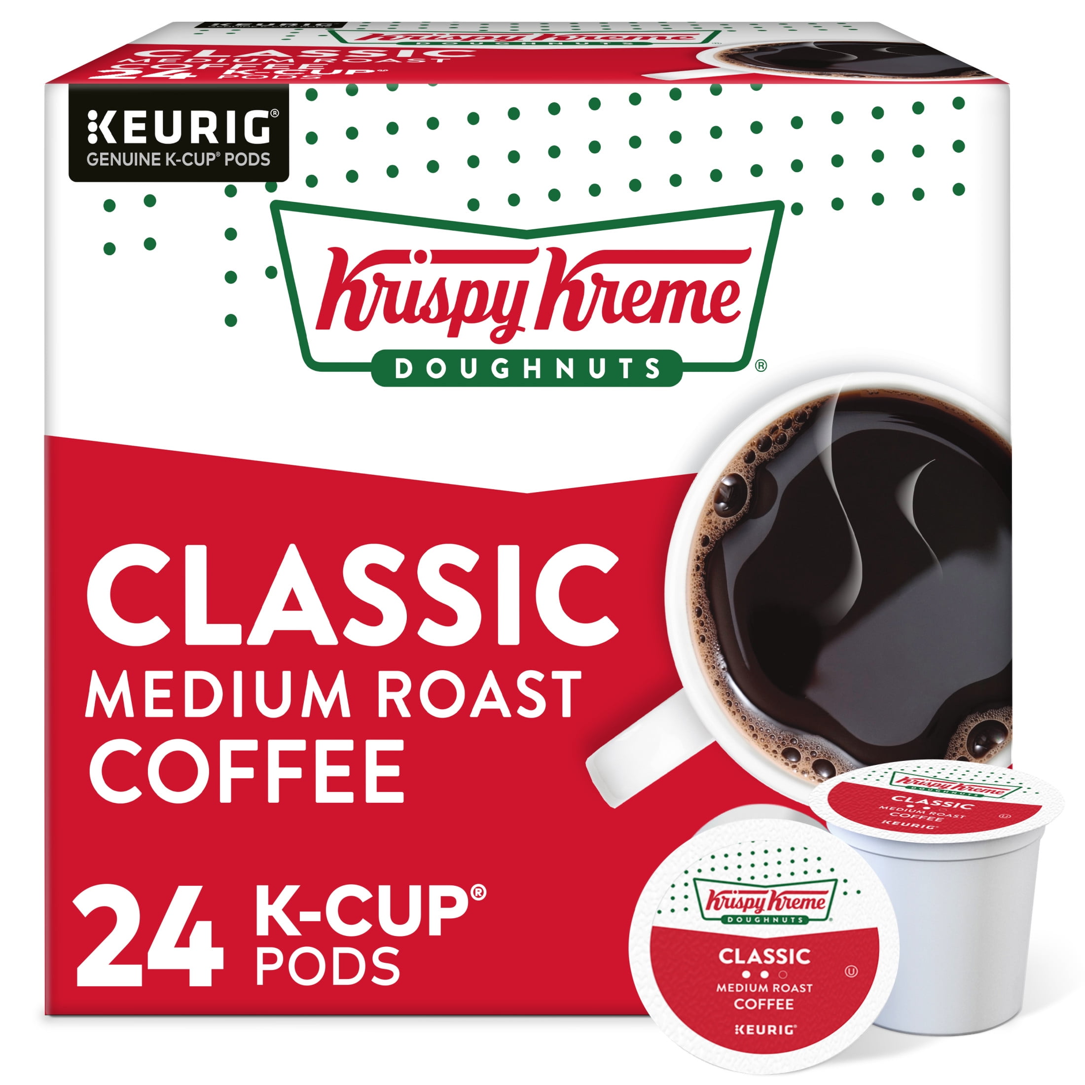 (4 pack) Krispy Kreme Classic Coffee, Medium Roast K-Cup Coffee Pods, 24 Count