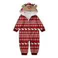 thumbnail image 3 of Bjutir Family Christmas Pajamas Matching Sets 2025 Baby Christmas Print Long Sleeve Hooded Jumpsuit Pajamas Warm Soft Winter Loungewear,Red,Size 12-18 Months, 3 of 6