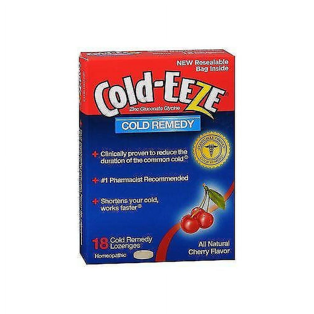 Cold-Eeze Zinc Gluconate Glysine Homeopathic Lozenges Cherry18 ct, Pack of 4