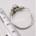 thumbnail image 3 of SilverStarJewel 925 Solid Silver Amazing Aaa Pearl Ladies' Tribal Hoop Earrings 1.2" Handwork, 3 of 3