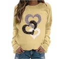 thumbnail image 2 of GUZOM Womens Yellow Festive Heart Print Valentine's Pullover Sweatshirt - Relaxed Fit Soft Polyester Casual Loungewear Gift for Her,Size 2XL, 2 of 4