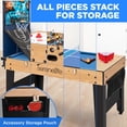thumbnail image 6 of SereneLife 48" 6-in-1 Multi Game Table, Full-Size Indoor and Outdoor Arcade Sports Table with Pool, Air Hockey, Foosball, Basketball, Table Tennis, Dining Table, for Family, Kids, Adults, 6 of 7