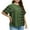 Green, variant on Women's Plaid Short Sleeve Button Down Shirt Plus Size Crew Neck Tshirt Casual Summer Blouses Tops Chollos