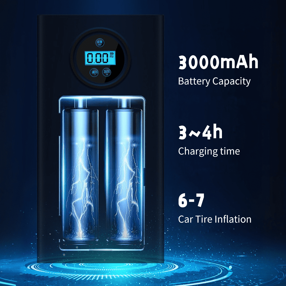Portable Tire Inflator Electric Bike Pump with Digital Pressure Gauge,DFITO Rechargeable Car Portable Air Compressor Tyre Pump for Car, Bicycle, Motorcycle, Scooter,Balls