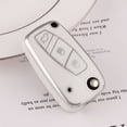 thumbnail image 6 of New Fashion Flip Key Case Key Protector Soft TPU Shell Cover Key Fob Cover Car Key Case Remote Key Case SILVER WHITE, 6 of 8